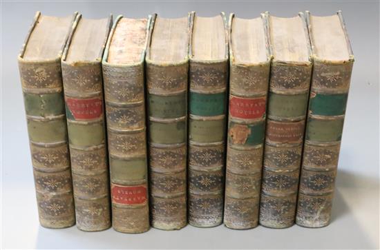 Captain Marryat - Travels and Adventures of Monsieur Voilet, 8vols, leather spine and corners, George Routledge